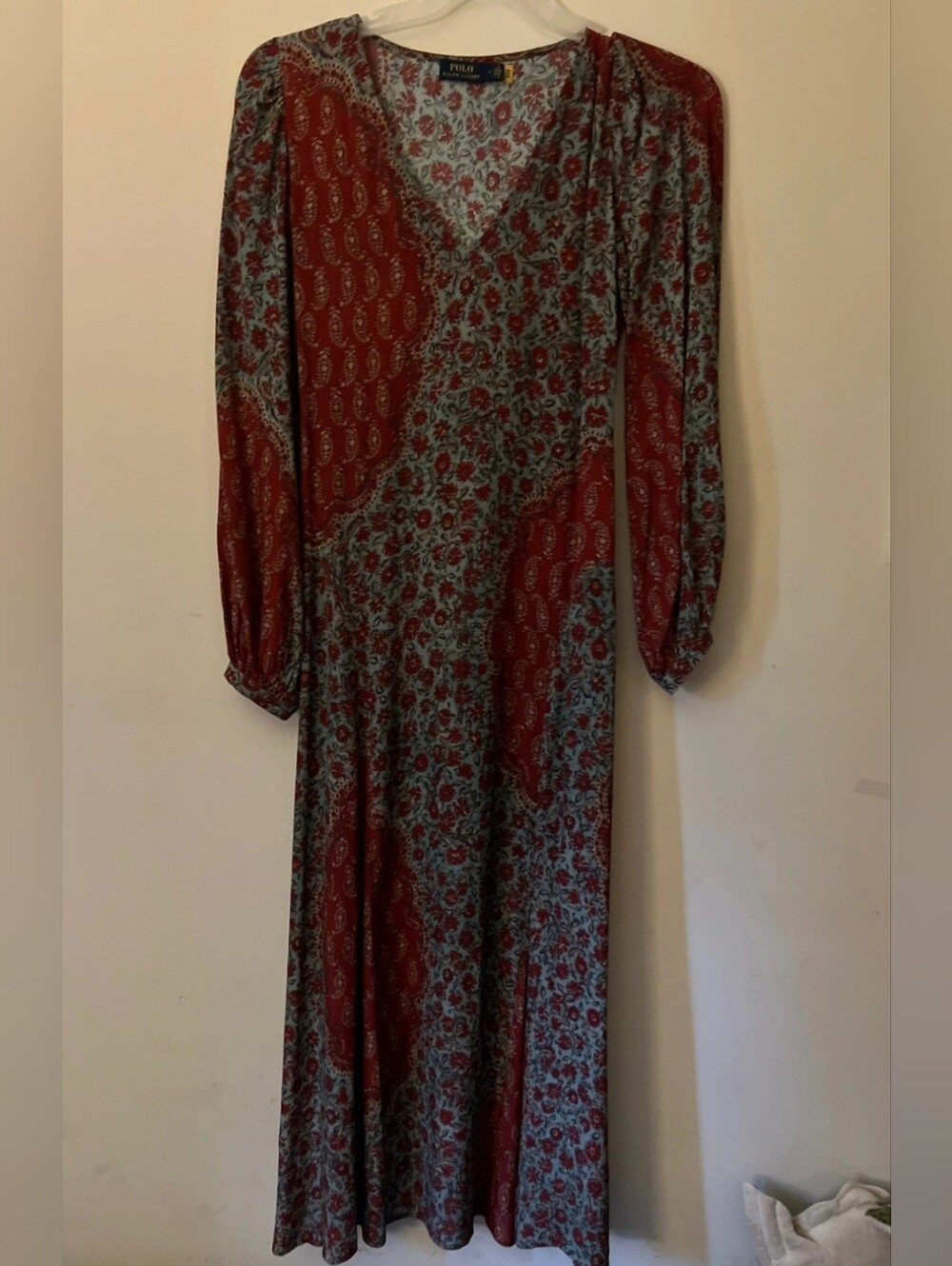 NWOT Polo Ralph Lauren Floral Maxi Dress in Rust and Sage